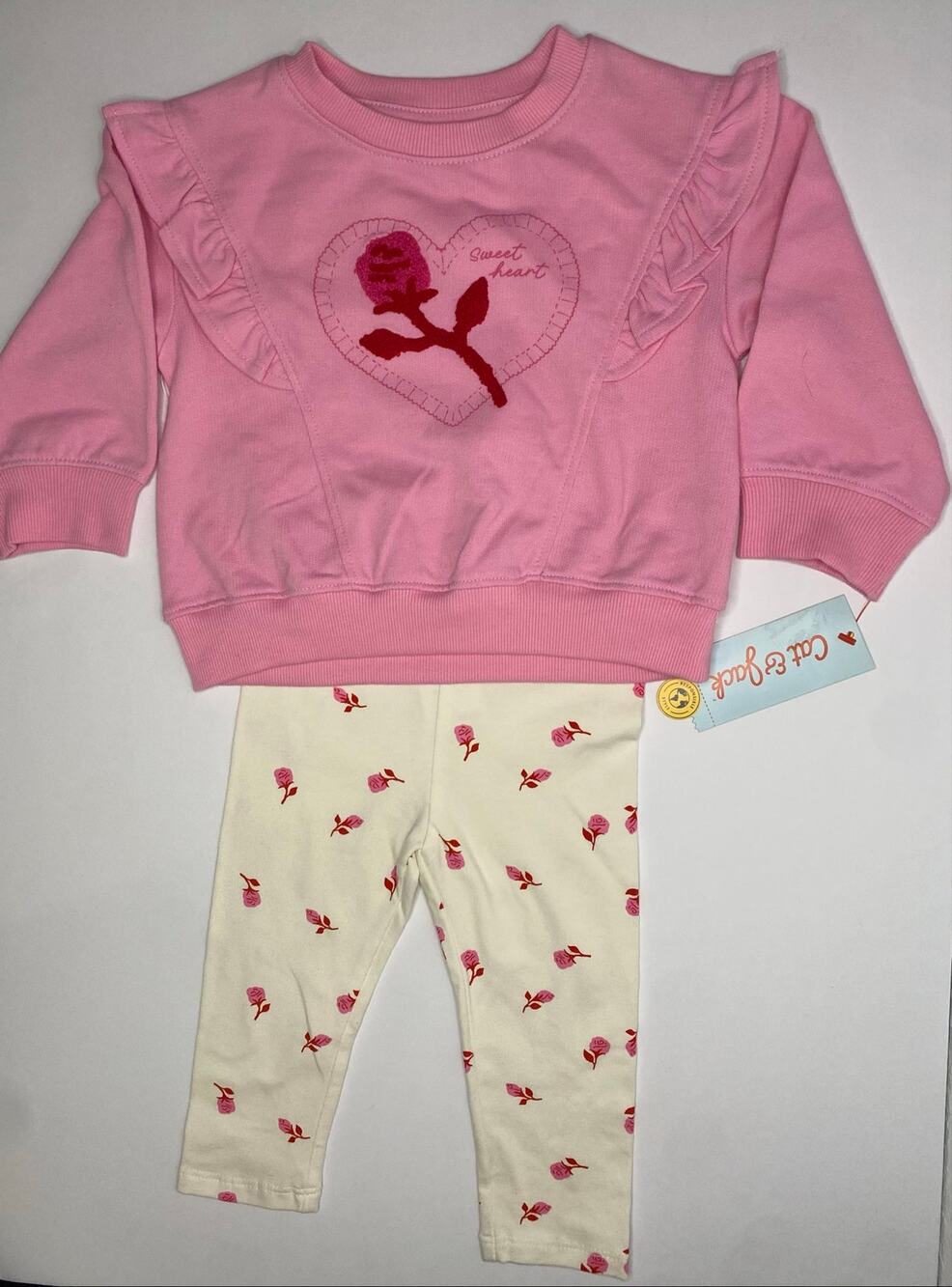 Cat & Jack baby or toddler girl's Valentine's Day outfit set, 12 months, NWT